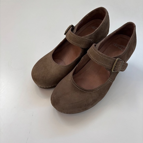 Dansko Sandra Suede Wedge Mary Jane Shoes Taupe Brown EU 40 US 9.5-10 - Picture 7 of 13